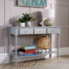Stylish Grey Painted Wooden 3 Drawer Hallway Console Table Side Desk Undershelf