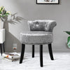 Grey Glitter Velvet Velvet Stool Dining Dressing Chair Piano Seat with Backrest