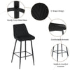 2X Modern Bar Stools Velvet Breakfast Stool Kitchen Pub Chair Metal Leg