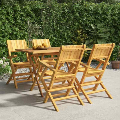 5 Piece Garden Dining Set Solid Wood Teak J2D2