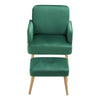 Upholstered Velvet Tufted Accent Chair Tub Armchair Lounge Sleep Sofa With Stool
