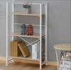 Folding Book Shelf Ladder Collapsible Unit Office Storage Rack Bookcase White