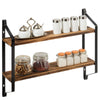 2-Tier Wall Mounted Shelf Display Rack Floating Storage Shelves Metal Frame