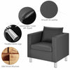 Single Sofa Chair PU Leather Leisure Single Armchair Couch Lounge Home W/ Pillow