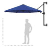 Wall-Mounted Parasol & Metal Pole Umbrella Patio Parasol Garden Umbrella