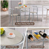 Small Table and 2 Chairs 3PCS Bar Kitchen Dining Breakfast Furniture Set W/Shelf