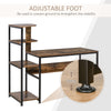 Computer Desk w/ 4 Storage Shelves Steel Frame Workstation for Home Office