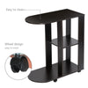 NICEME C-Shaped End Table for Living Room 30cm Narrow Side Table on Casters