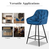 2X Bar Stools Kitchen Velvet Padded Bar Chair w/Metal Legs Dinning Room