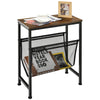 Industrial Sofa Side Table Coffee Snack Table Laptop Desk with Magazine Holder