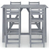 5 Piece Outdoor Bar Set Grey Solid Acacia Wood T4V7