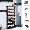 7-tier Double Shoe Storage Tower Organiser Unit Home Display Shelf Rack Stand