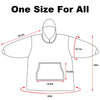 Hoodie Blanket Reversible Oversized Ultra Plush Sherpa Giant Hooded Sweatshirt