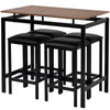 High Table & Chair Set Bar Kitchen Dining Breakfast Furniture Padded Stools 5PCS
