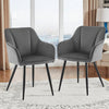 2x Dining Chairs Set Velvet Padded Seat Metal Legs Dining Room Furniture Chair