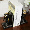 Set of 2 Bookends Vintage World Globe Design Home Office Book Holder Ornament