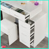 Dressing Table Makeup Vanity Set Mirror with Lights Stool Desk Organizer Dresser