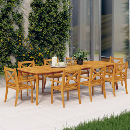 Outdoor Dining Chairs 8 pcs Solid Wood Acacia B7U3