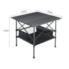 Folding Camping Table Portable Outdoor Garden Dining Picnic Fishing BBQ w/Basket