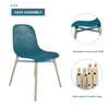 Set of 4 Dining Chairs Wooden Legs Tulip Plastic Chairs Set Kitchen Home Office