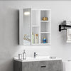 White Bathroom Cabinet Wall Mounted Mirrored LED Door Storage Cupboard w/ Shelf