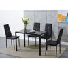 Modern Glass Dining Table and 4 Rhinestone Chairs Set Home Kitchen Furniture New