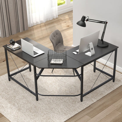 Large Corner Computer Desk L-shaped PC Table Workstation Home Office Table