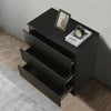 Black 3 Drawers Cabinet Chest of Drawers Side End Table Wood Living Room Modern