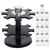 Revolving Rotating Steel 12/16 Jar Spice Rack Storage Glass Jars & Chrome Lids