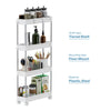 4-Tier Storage Trolley Slim Storage Shelf with Wheels Kitchen Bathroom White