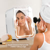 Mini Fridge with LED Mirror Portable Cooler Warmer Table Top Bedroom Makeup