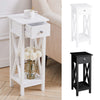 Telephone Table Plant Stand Bedside Hall Lamp MDF Unit Side Drawer Slim Cabinet