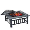 3 in 1 Square Fire Pit BBQ Grill Outdoor Garden Table Stove Patio Heater Ice Pit
