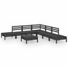 8 Piece Garden Set Solid Pinewood Black A8F2