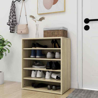 Shoe Cabinet Oak 60x35x70cm Chipboard Container