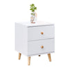 Nightstand 2White Drawers Storage Wood Bedside Cabinet Small Side Table Bedroom