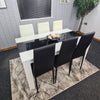 Dining Table Set and 6 4 black white Leather chairs kitchen table set of 4 or 6