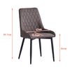 Pair of Faux Leather Velvet Dining Chiars Padded Seat Metal Legs Kitchen Chair