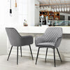 Dining Chairs Velvet Tub Chairs with Soft Padded Backrest and Arms Grey 2/4/6pcs