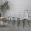 Grey Dining Chairs Set of 4 Retro Plastic Chairs Metal Legs Tulip Kitchen Chairs