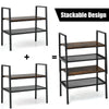 Set of 2 Stackable Shelf Industrial 2/4-Tier Storage Rack Ladder Shelving Unit