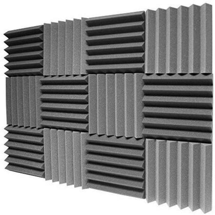 12X Wedge Foam Tiles Wall Studio Soundproofing Acoustic Panels Sound Insulation