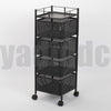 4/5 Tiers Kitchen Rotating Trolley Cart Vegetable Fruits Organiser Storage 95cm