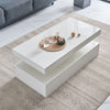 Coffee Table LED High Gloss White Rectangle Cocktail Table Modern Living Room