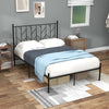 4FT Double Bed Frame with Headboard Metal Platform Bed w/30 cm Under Bed Storage