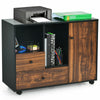 Mobile File Cabinet Lateral Stationery Storage Large Printer Stand W/ 2 Drawers