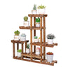 Tiered Wood Plant Stand Vertical Display Flower Pot Shelf Balcony Entryway Porch