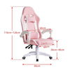 White Pink Executive Racing Gaming Chair PU Faux Leather Computer Desk Chair