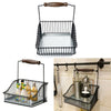 Metal Wire Kitchen Countertop Storage Basket Spice Rack Fruit Vegetable Holder