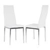 2X White Banquet Dining Chairs Padded Seat Kitchen Chair with Silver Steel Legs